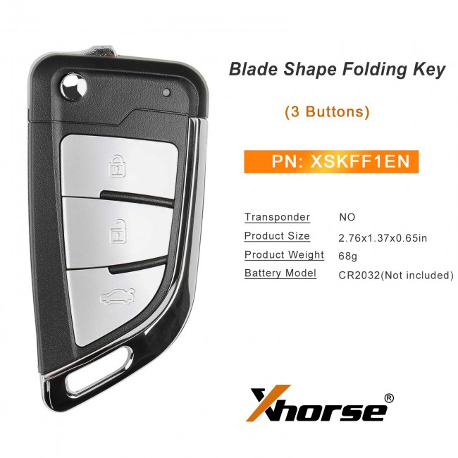 (5pcs/lot) Xhorse XSKFF1EN Universal Smart Key Knife Style 3 Buttons