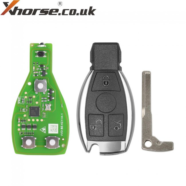Xhorse VVDI BE Key Pro Improved Version XNBZ03EN with Smart Key Shell 3 Button for Mercedes Benz Complete Key Package without logo