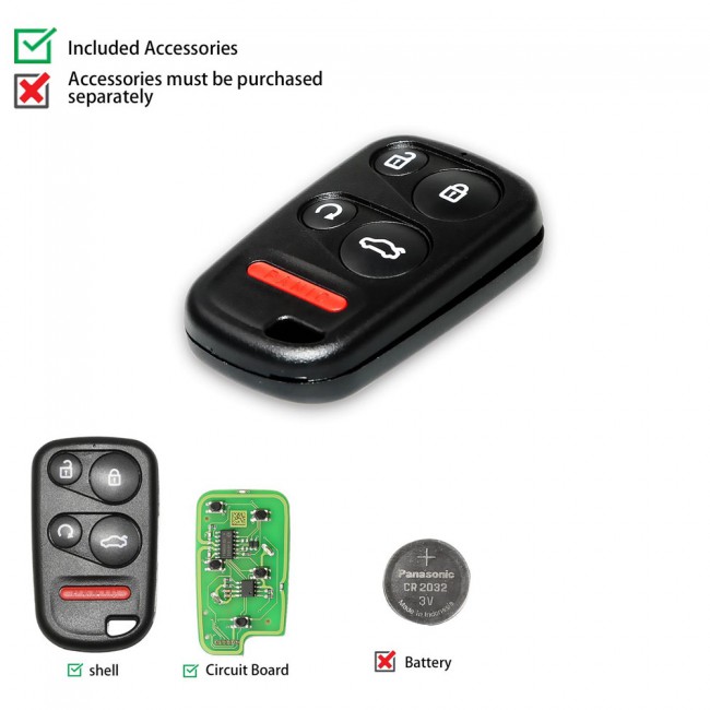 XHORSE XKTO08EN Wire Universal Remote Key Toyota Separate 5 Buttons for VVDI Key Tool English Version 5pcs/lot