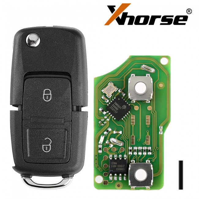 XHORSE XKB508EN Wired Universal Remote Key Toyota Style Flat 2 Buttons for VVDI VVDI2 Key Tool English Version 5pcs/lot