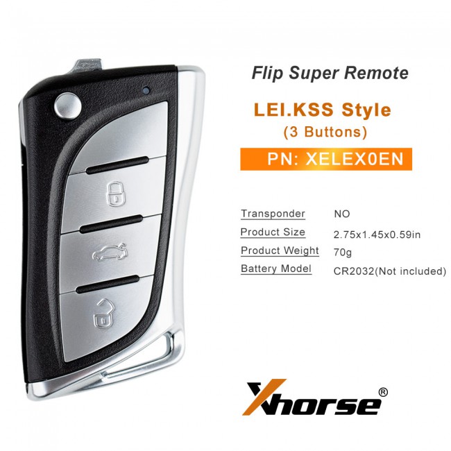 Xhorse XELEX0EN Super Remote with XT27A01 XT27A66 Chip Lexus Style 3 Button 5PCS