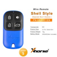 XHORSE XKXH02EN Universal Remote Key 4 Buttons Golden Style English Version for VVDI Key Tool 10pcs/lot