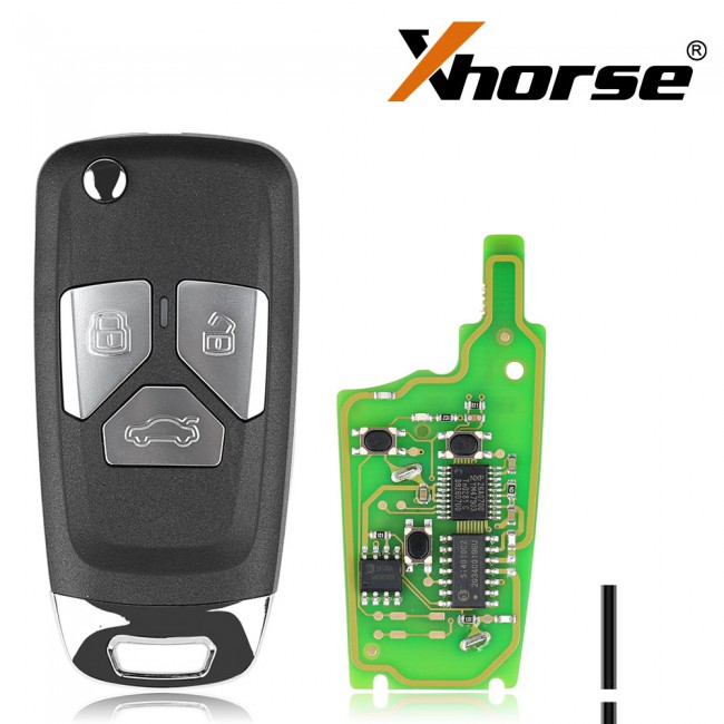 XHORSE XNAU01EN Wireless Universal Remote Key Audi Style Flip With 3/4 Button 5pcs