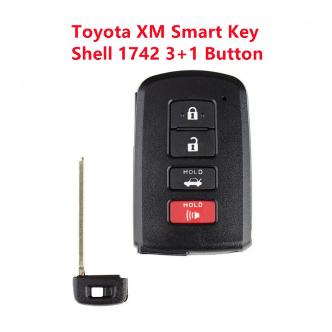 Toyota XM Smart Key Shell 1742 3+1 Button 5PCS