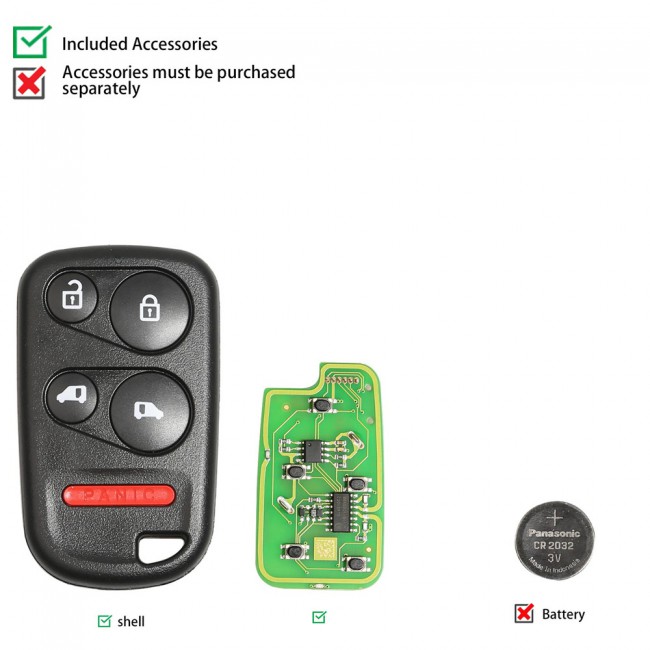 XHORSE XKTO08EN Wire Universal Remote Key Toyota Separate 5 Buttons for VVDI Key Tool English Version 5pcs/lot