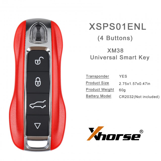 XHORSE XSPS01EN Porsche Style XM38 Universal Smart Key 5PCS