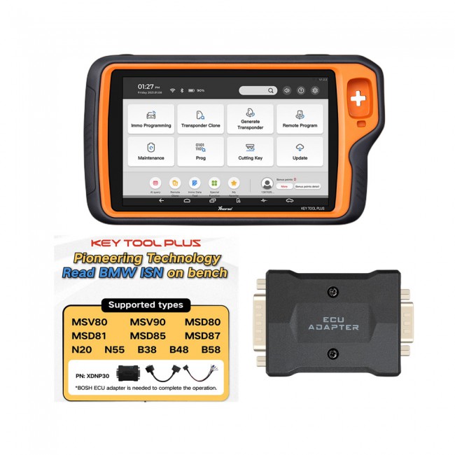 Xhorse VVDI Key Tool Plus + BMW Bench Read ISN Authorization + BOSCH ECU Adapter (Bundle Kit)