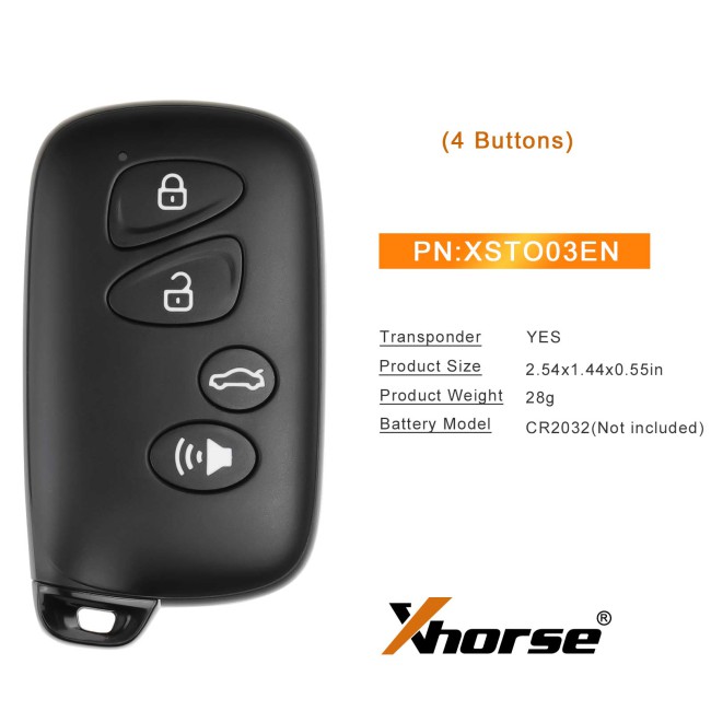 XHORSE XSTO03EN Toyota XM38 series Universal Smart key 4-Button 1PCS