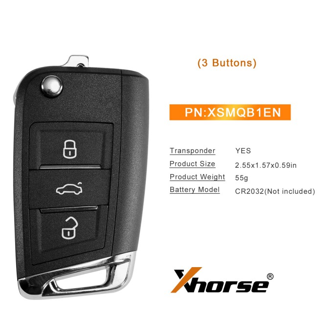 (5pcs/lot) Xhorse VW MQB Smart Proximity Remote Key XSMQB1EN 3 Buttons Compatible with VVDI Mini Key Tool / VVDI2 / VVDI Key Tool Max