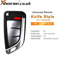 Xhorse XSKFF0EN Knife Style 4 Button Universal Remote Flip Smart Key 5PCS