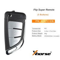Xhorse XEKF21EN Super Remote Knife Type 3 Buttons with Super Chip 5PCS