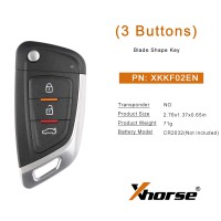 Xhorse XKKF02EN Wire Remote Key Universal BMW Type 3 Buttons Knife Style Work with MINI Key Tool/VVDI2 5pcs/lot