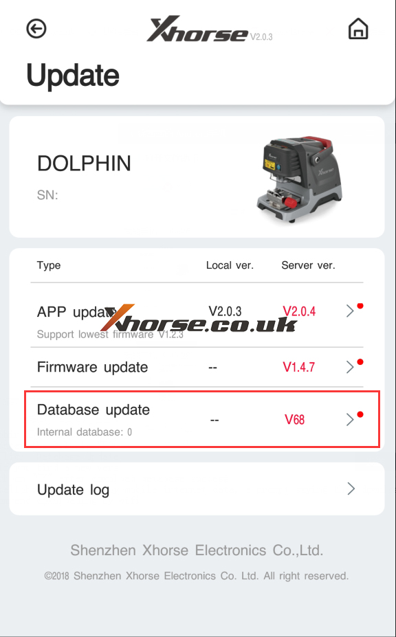 xhorse dolphin xp005 database update 02