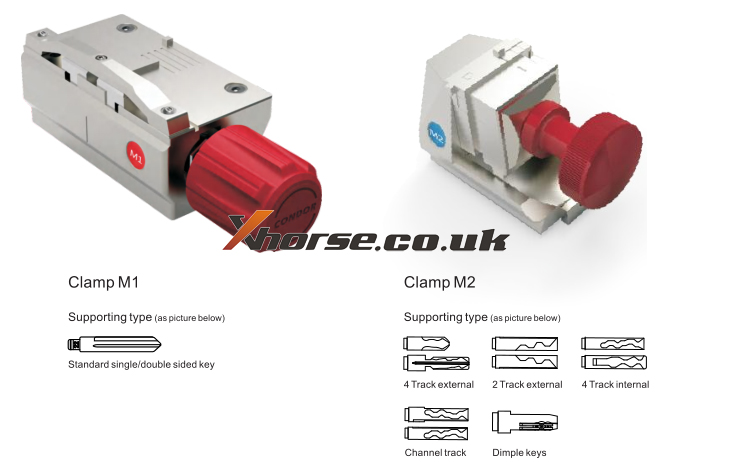 xhorse dolphin xp-005 clamps m1 and m2