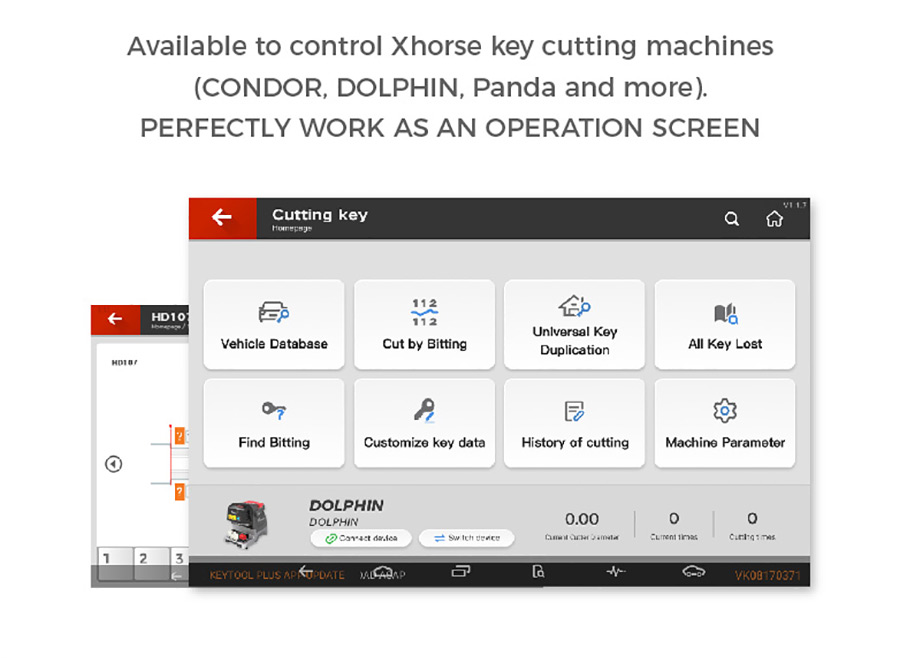 key tool plus tp control stroj na řezání klíčů xhorse